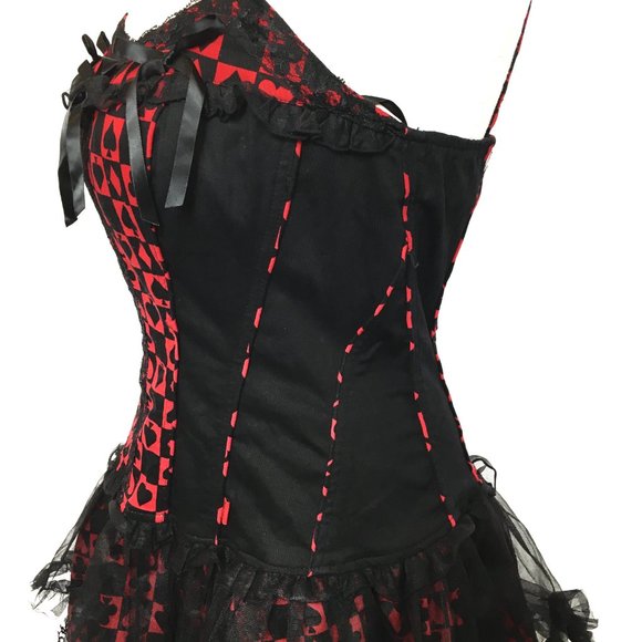 TRIPP NYC Y2K VTG Goth Corset Dress Layered Tutu Skirt LRG - Picture 4 of 16